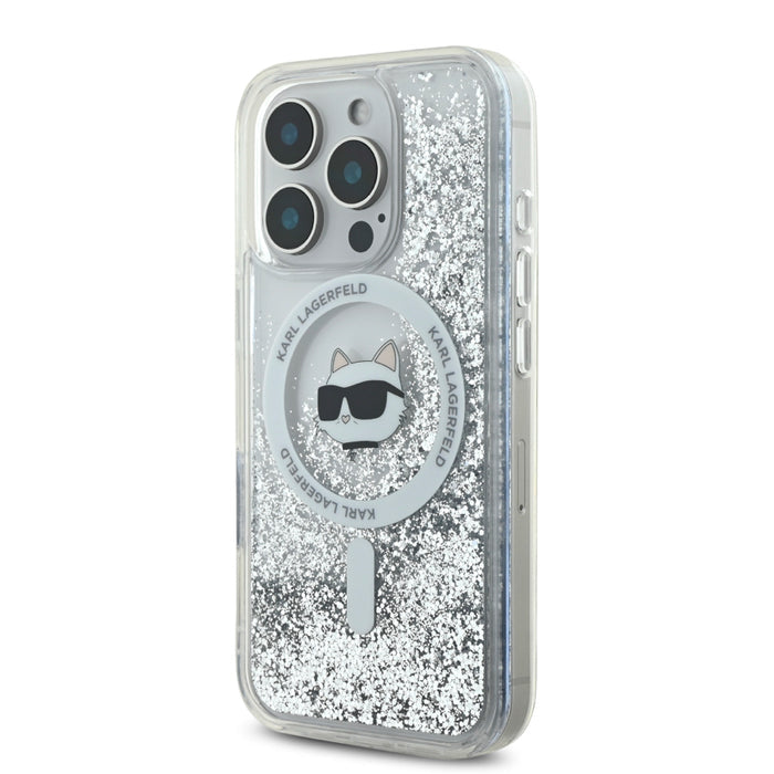 เคส iPhone 16 Pro Karl Lagerfeld Choupette Head MagSafe Liquid Glitter สี Transparent