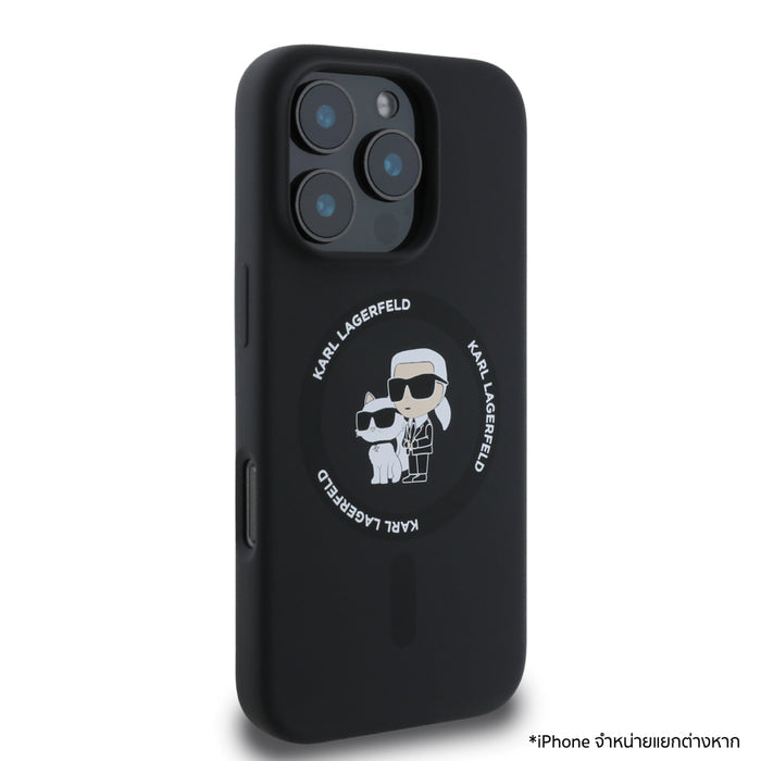 เคสซิลิโคน iPhone 16 Pro Karl Lagerfeld Karl-Choupette รองรับ MagSafe สี Black