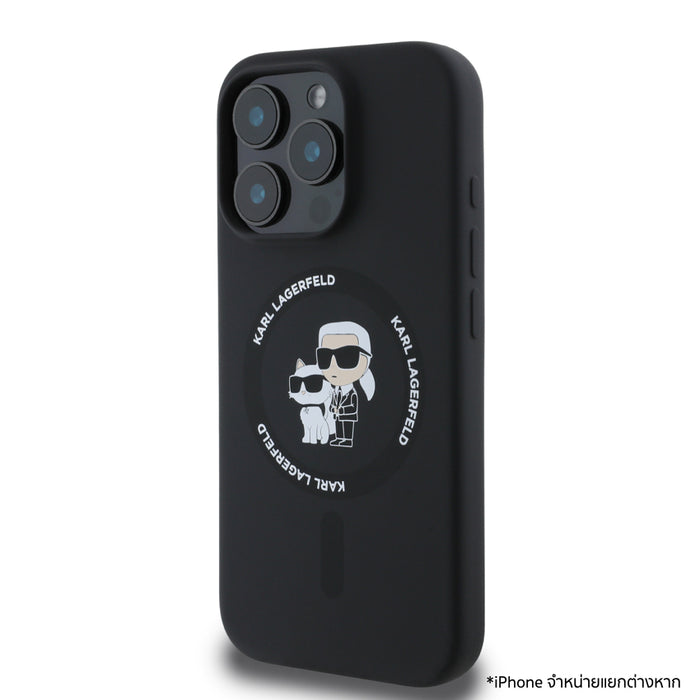 เคสซิลิโคน iPhone 16 Pro Karl Lagerfeld Karl-Choupette รองรับ MagSafe สี Black