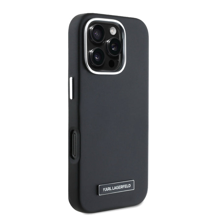 เคสกันกระแทก iPhone 16 Pro Karl MagSafe PU Full Wrapped สี Black