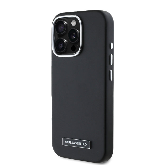 เคสกันกระแทก iPhone 16 Pro Karl MagSafe PU Full Wrapped สี Black