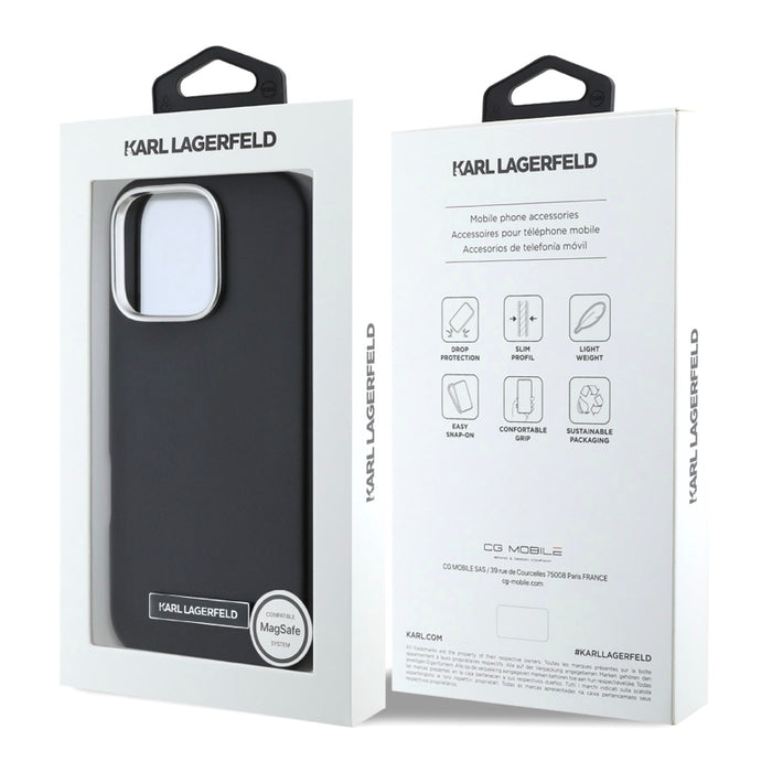 เคสกันกระแทก iPhone 16 Pro Karl MagSafe PU Full Wrapped สี Black