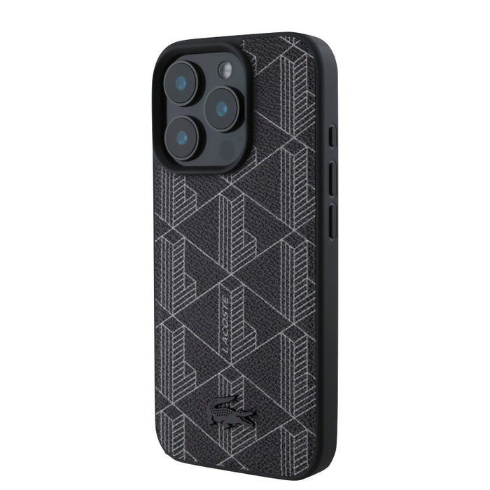 เคสกันกระแทก iPhone 16 Pro Lacoste MagSafe Hard Case PVC Monogram สี Black