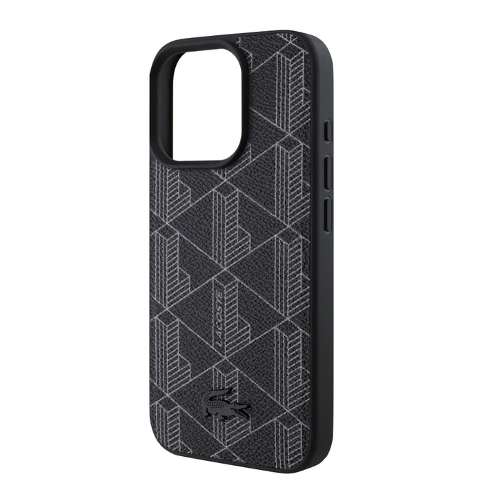 เคสกันกระแทก iPhone 16 Pro Lacoste MagSafe Hard Case PVC Monogram สี Black