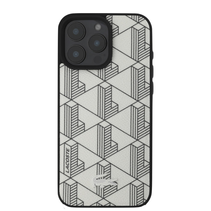 เคสกันกระแทก iPhone 16 Pro Lacoste MagSafe Hard Case PVC Monogram สี Farine