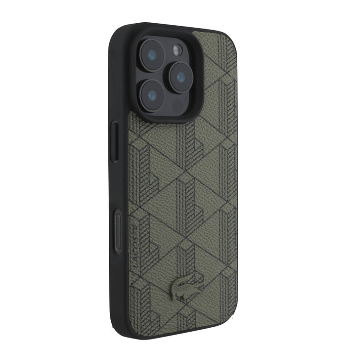 เคสกันกระแทก iPhone 16 Pro Lacoste MagSafe Hard Case PVC Monogram สี Khaki