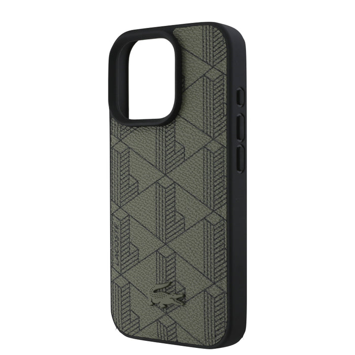 เคสกันกระแทก iPhone 16 Pro Lacoste MagSafe Hard Case PVC Monogram สี Khaki