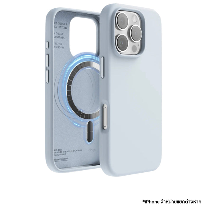 เคสกันกระแทก iPhone 16 Pro Magnetic Silicone รองรับ MagSafe สี Light Blue