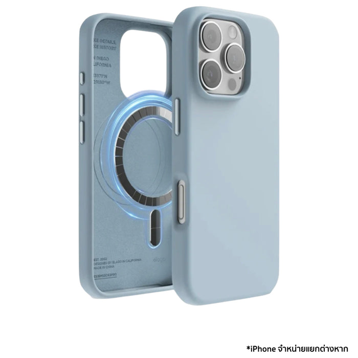 เคสกันกระแทก iPhone 16 Pro Magnetic Silicone รองรับ MagSafe สี Sky Blue