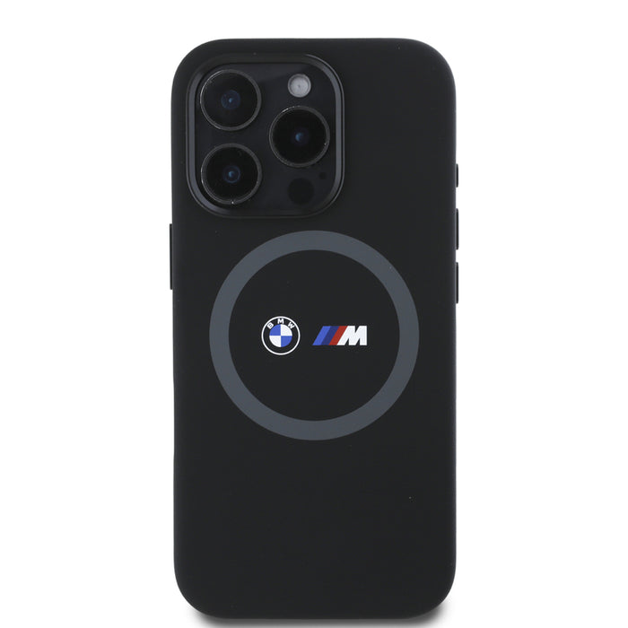 เคสไอโฟน M Mag Liquid Silicone สำหรับ iPhone 16 Pro สี Black แบรนด์ BMW