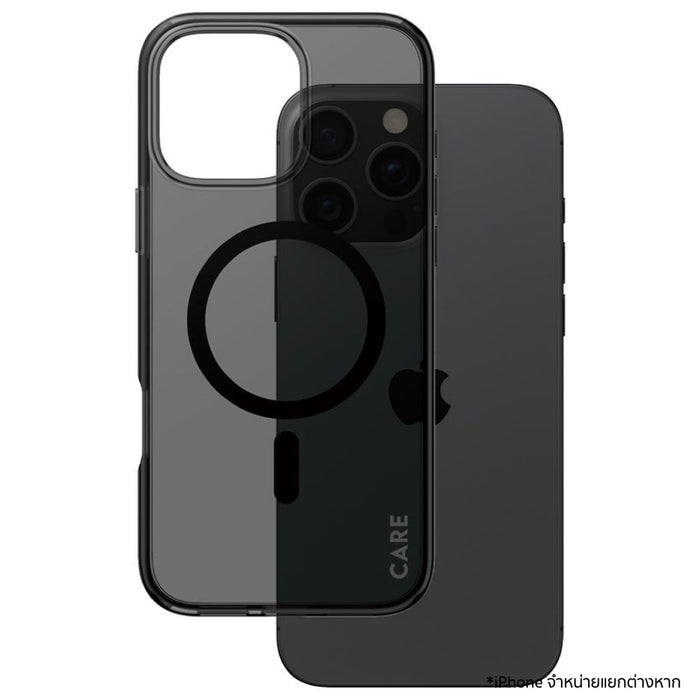 เคสไอโฟน Smokey Hard รองรับ MagSafe สำหรับ iPhone 16 Pro Max สี Black ป้องกันกระแทก จากแบรนด์ CARE