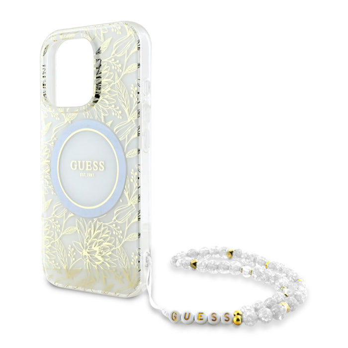 เคสไอโฟน Flower Allover สำหรับ iPhone 16 Pro สี White ดีไซน์ลํ้าสมัย จากแบรนด์ GUESS