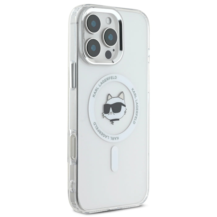 เคสกันกระแทก iPhone 16 Pro Max Karl Choupette Head รองรับ MagSafe สี White