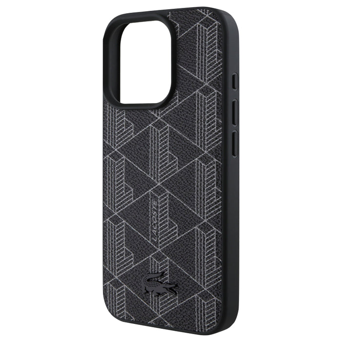 เคสกันกระแทก iPhone 16 Pro Max Lacoste MagSafe Hard Case PVC Monogram สี Black