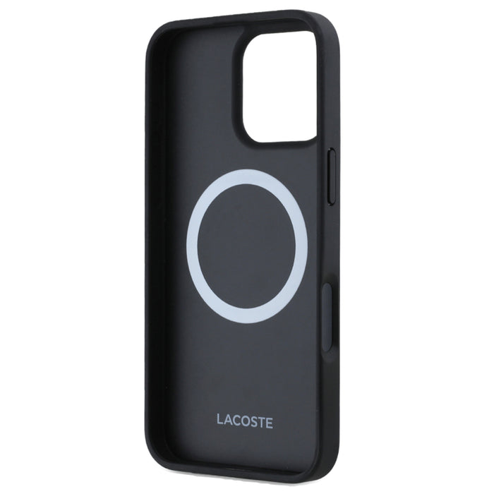 เคสกันกระแทก iPhone 16 Pro Max Lacoste MagSafe Hard Case PVC Monogram สี Black