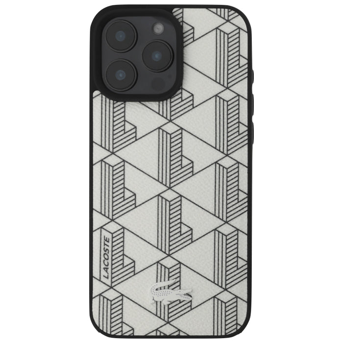 เคสกันกระแทก iPhone 16 Pro Max Lacoste MagSafe Hard Case PVC Monogram สี Farine