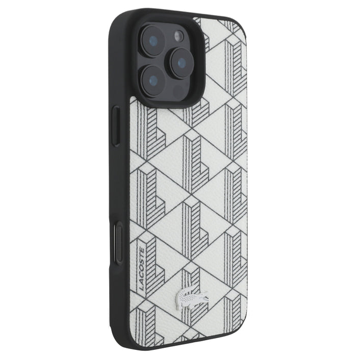 เคสกันกระแทก iPhone 16 Pro Max Lacoste MagSafe Hard Case PVC Monogram สี Farine