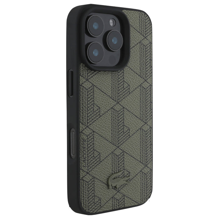 เคสกันกระแทก iPhone 16 Pro Max Lacoste MagSafe Hard Case PVC Monogram สี Khaki