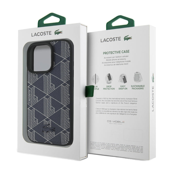 เคสกันกระแทก iPhone 16 Pro Max Lacoste MagSafe Hard Case PVC Monogram สี Navy