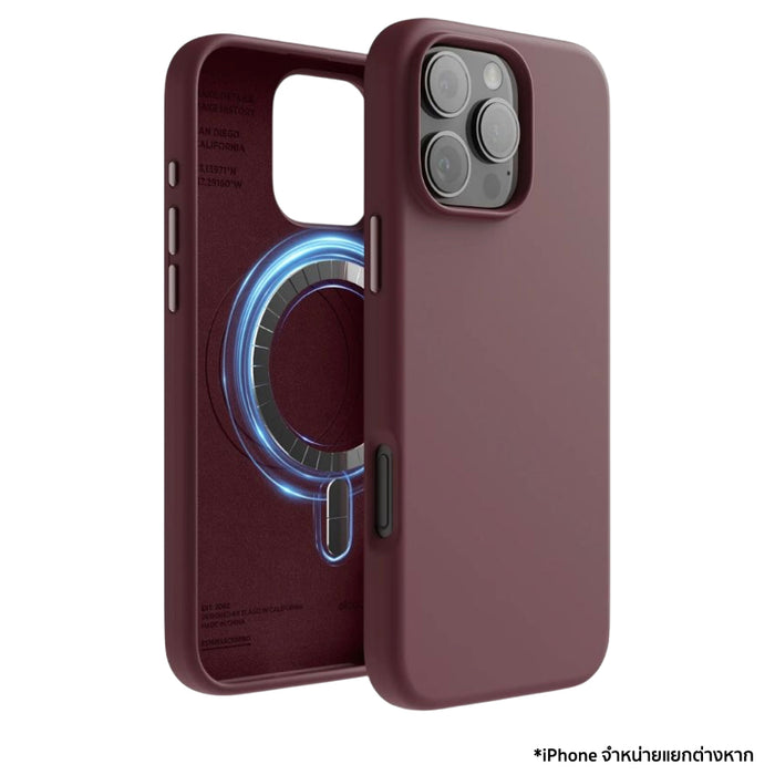 เคสกันกระแทก iPhone 16 Pro Max Magnetic Silicone รองรับ MagSafe สี Burgundy