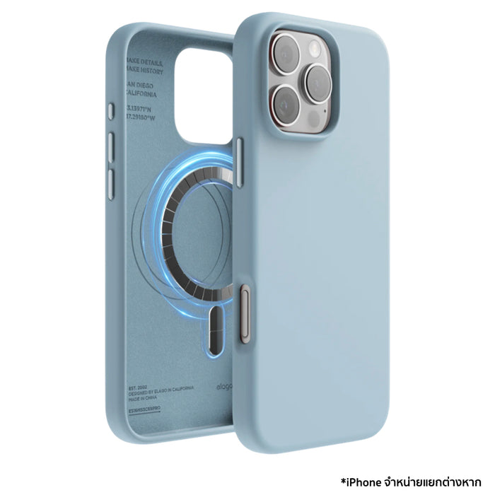 เคสกันกระแทก iPhone 16 Pro Max Magnetic Silicone รองรับ MagSafe สี Sky Blue