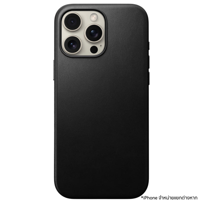 เคสไอโฟน Modern Leather สำหรับ iPhone 16 Pro Max สี Black ป้องกันกระแทก จากแบรนด์ NOMAD