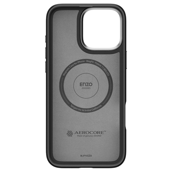 เคสกันกระแทก iPhone 16 Pro Max Spigen Enzo Aramid สี Black Silver