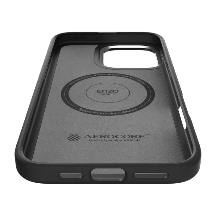 เคสกันกระแทก iPhone 16 Pro Max Spigen Enzo Aramid สี Black Silver