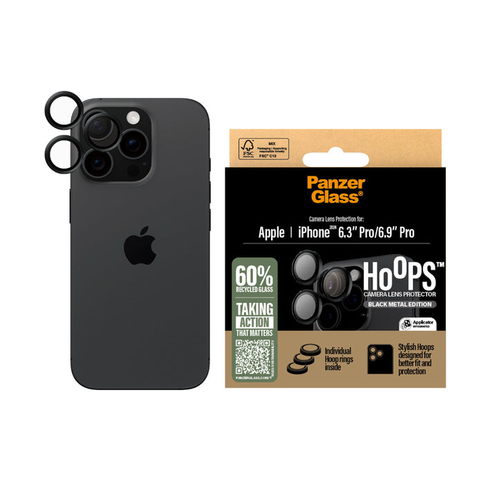 ฟิล์มกระจกกันรอยเลนส์กล้อง iPhone 16 Pro/16 Pro Max PanzerGlass รุ่น PaHoops Black