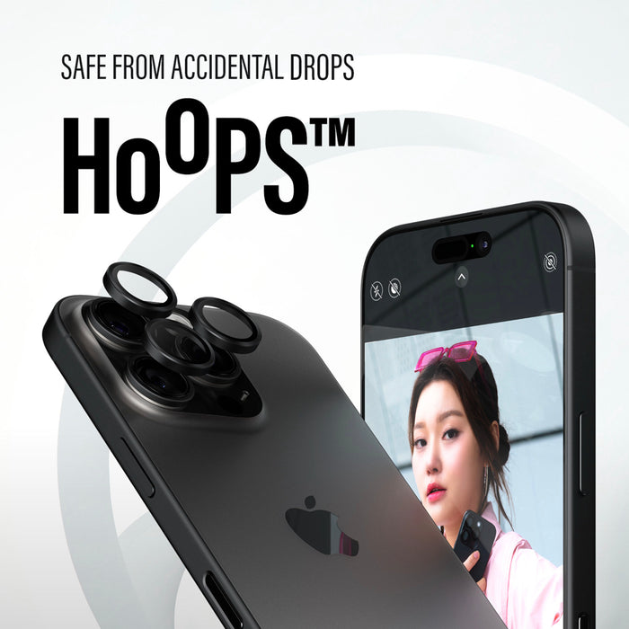 ฟิล์มกระจกกันรอยเลนส์กล้อง iPhone 16 Pro/16 Pro Max PanzerGlass รุ่น PaHoops Black