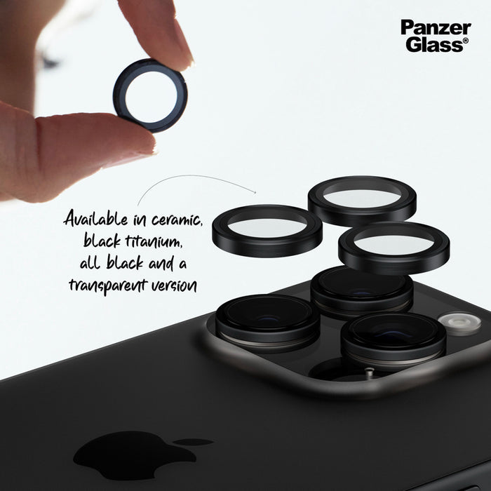 ฟิล์มกระจกกันรอยเลนส์กล้อง iPhone 16 Pro/16 Pro Max PanzerGlass รุ่น PaHoops Black