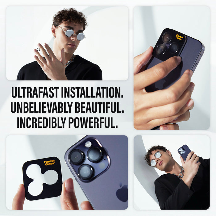 ฟิล์มกระจกกันรอยเลนส์กล้อง iPhone 16 Pro/16 Pro Max PanzerGlass รุ่น PaHoops Black