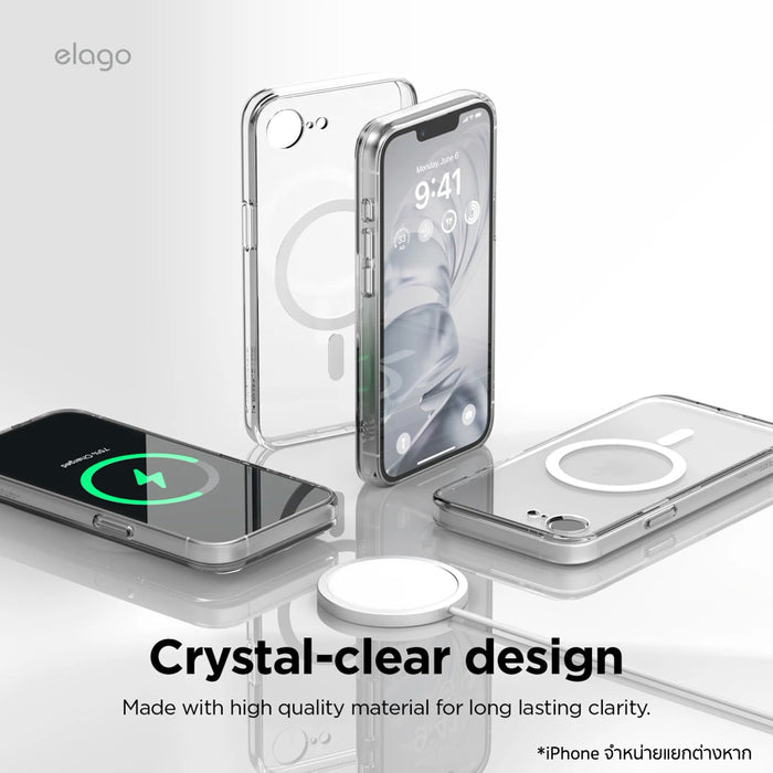 elago Clear Magnetic Hybrid Case for iPhone 16e and 17e