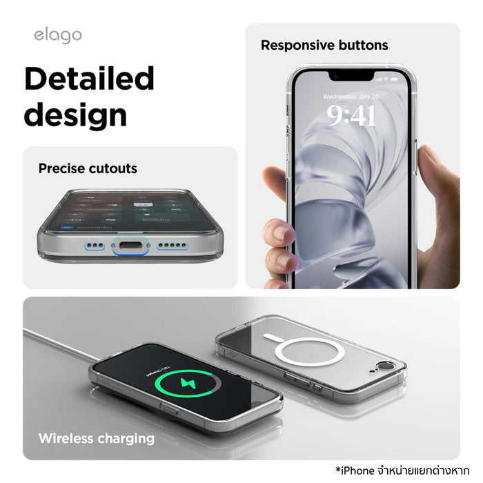 elago iPhone 16e 17e Clear Magnetic Protective Case