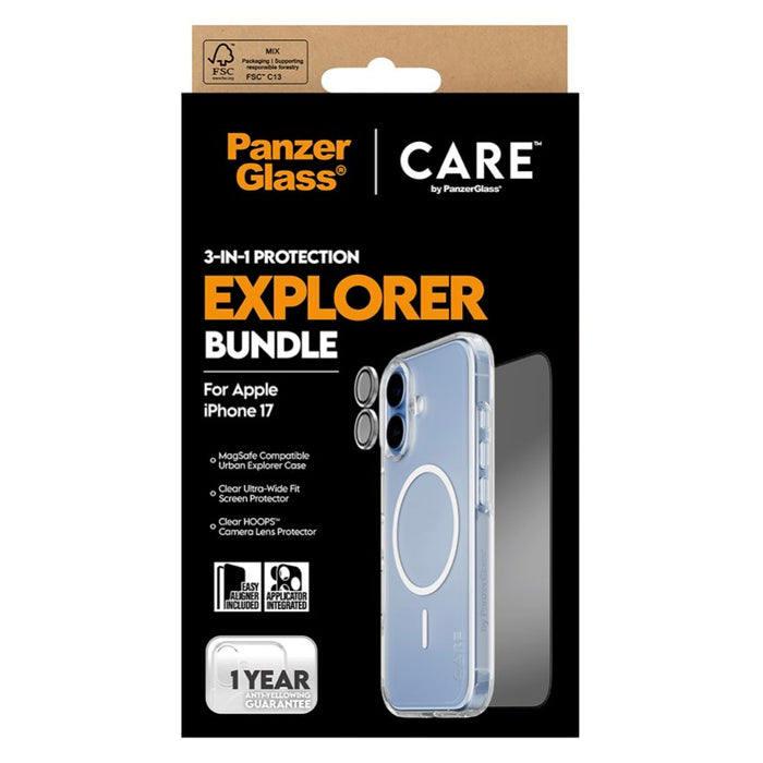 ปกป้อง iPhone 17 ของคุณด้วย PanzerGlass Case Bundle Set มาพร้อมกระจกกันรอย ฟิล์มเลนส์กล้อง และเคสแข็งแรงรองรับ MagSafe