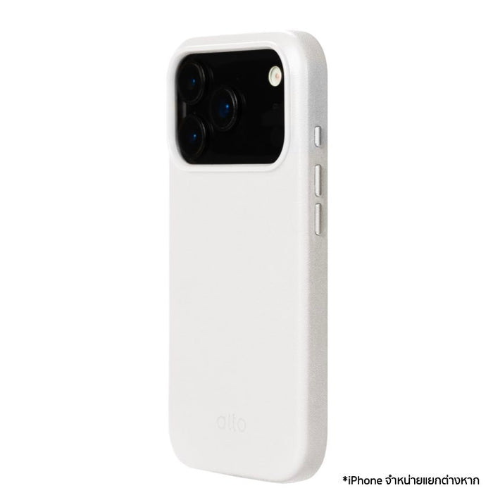 เคสกันกระแทก iPhone 17 Pro Alto Clop Leather Magnetic - Frost White