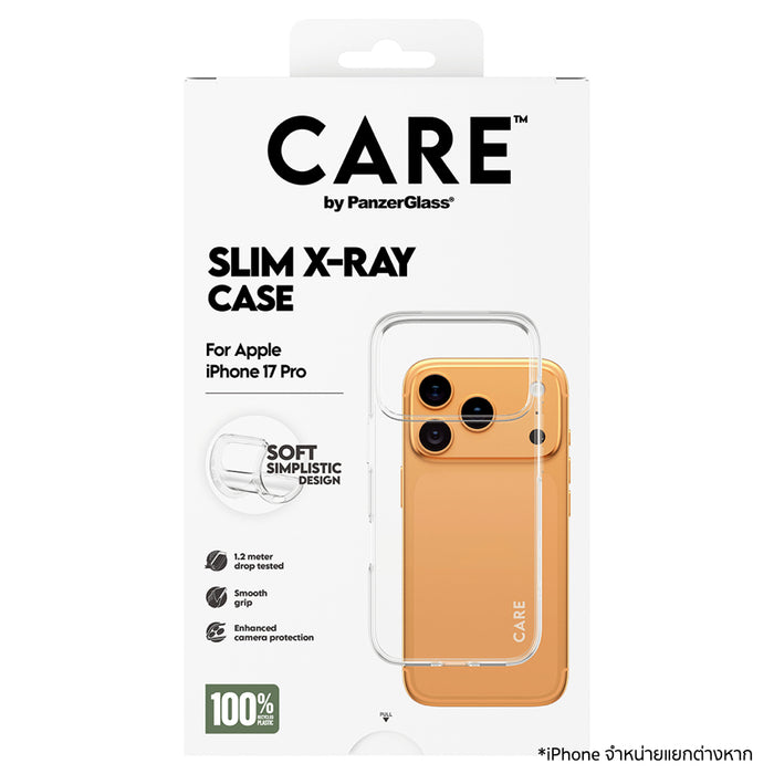 เคสไอโฟน X-Ray สำหรับ iPhone 17 Pro สี Transparent กันกระแทก 1.2 เมตร แบรนด์ CARE by PanzerGlass