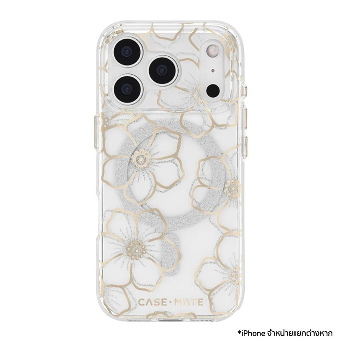 เคสกันกระแทก Case Mate iPhone 17 Pro ดีไซน์ดอกไม้ฝังคริสตัล วิบวับ หรูหรา กันกระแทก 12 ฟุต รองรับ MagSafe ผลิตจากวัสดุรีไซเคิล