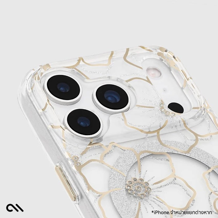 เคสกันกระแทก iPhone 17 Pro Case Mate Floral Gems Gold รองรับ MagSafe