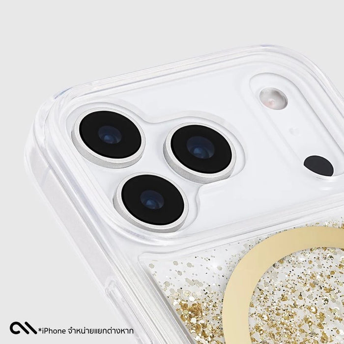 เคสกันกระแทก iPhone 17 Pro Max Case Mate Waterfall Gold ดีไซน์กลิตเตอร์ไหลประกาย กันตก 12 ฟุต รองรับ MagSafe วัสดุรีไซเคิล แข็งแรง หรู ใช้งานสบายใจทุกวัน