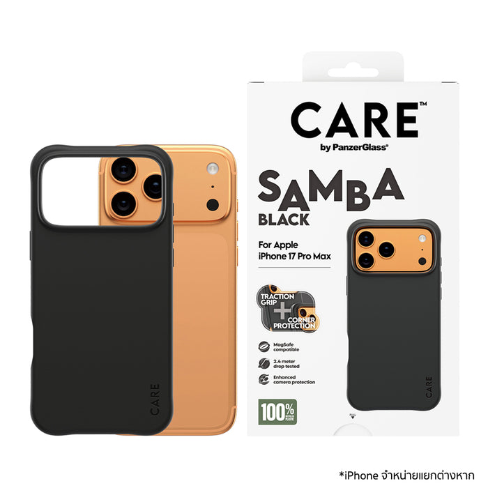เคสไอโฟน Samba รองรับ MagSafe สำหรับ iPhone 17 Pro Max สี Black แบรนด์ CARE by PanzerGlass
