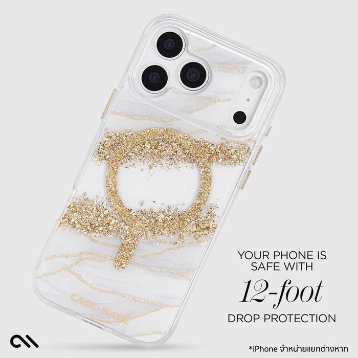 เคสกันกระแทก Case Mate  iPhone 17 Pro Max ดีไซน์หินอ่อนหรู ผสมทอง 24K รองรับ MagSafe ป้องกันตก 12 ฟุต ผลิตจากวัสดุรีไซเคิล แข็งแรง สวย ใช้งานสบาย