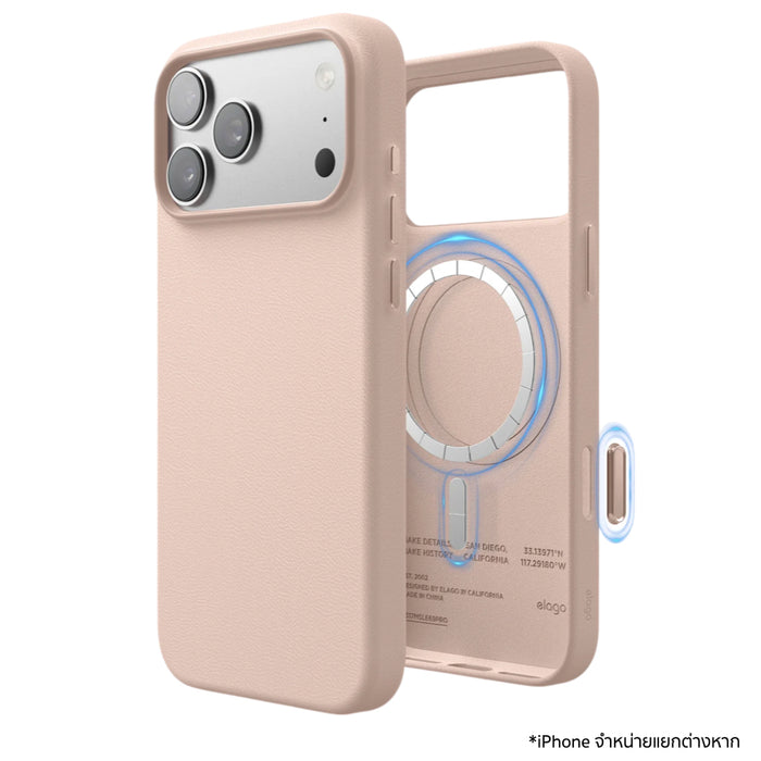 elago MagSafe Leather Case for iPhone 17 Pro Max Lovely Pink