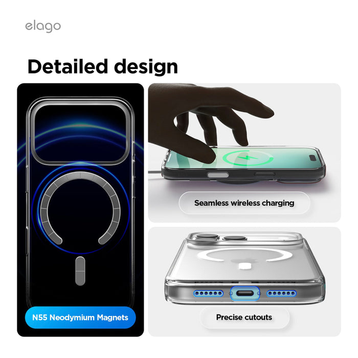 เคสไอโฟน MagSafe Hybrid สำหรับ iPhone 17 Pro Max - Clear ชาร์จไร้สายได้ แบรนด์ ELAGO