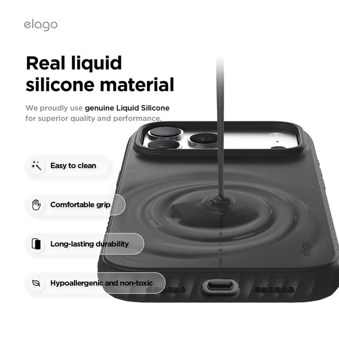 เคสซิลิโคน MagSafe Ridge Silicone สำหรับ iPhone 17 Pro และ Pro Max  ทำความสะอาดง่าย แบรนด์ ELAGO