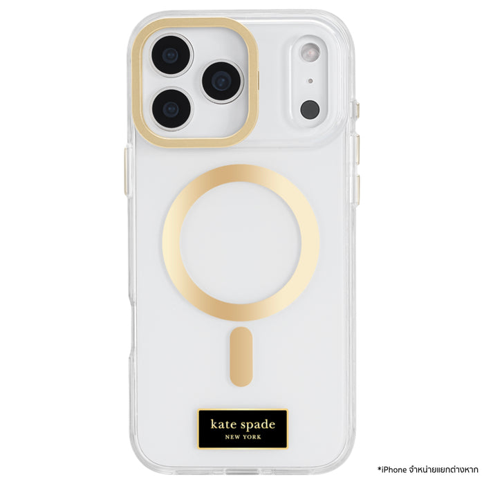 เคส iPhone 17 Pro Max Kate Spade รุ่น Icon Clear รองรับ MagSafe ดีไซน์ใสหรู ขาตั้งในตัว ปกป้องมือถือด้วยมาตรฐานกันตกสูงสุด 12 ฟุต