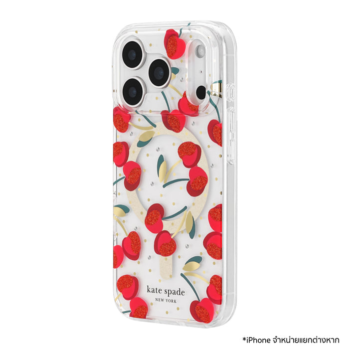 เคสกันกระแทก Kate Spade สำหรับ iPhone 17 Pro ลายจุดเชอร์รี่ Cherry Dot