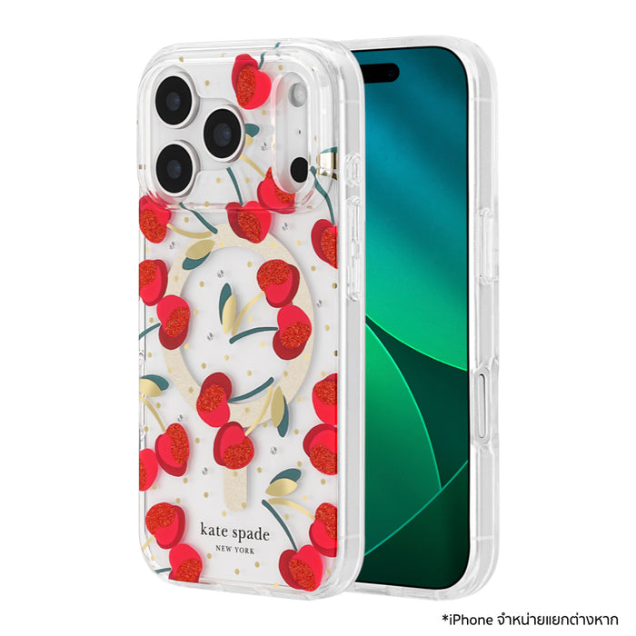 iPhone 17 Pro เคสแฟชั่น Kate Spade ลาย Cherry Dot Print รองรับ MagSafe