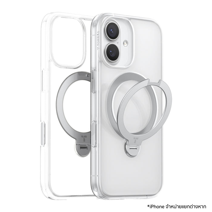 เคส iPhone 17 Torras Ostand Spin Series แบบใส ดีไซน์บางเบา ทนทาน ปกป้องรอบด้าน รองรับการใช้งานทุกวันอย่างมั่นใจ