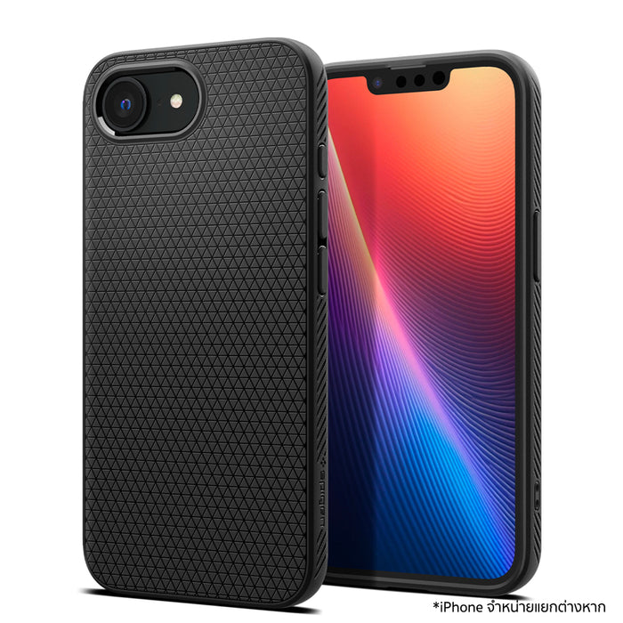 เคสไอโฟน Liquid Air สำหรับ iPhone 16e สี Matte Black ป้องกันรอยขีดข่วน แบรนด์ SPIGEN
